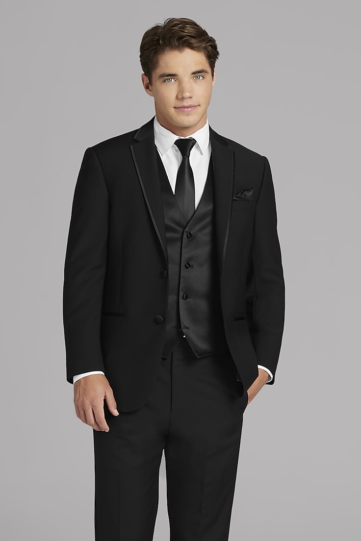 Calvin Klein Black Satin Edged Notch Lapel Tux
