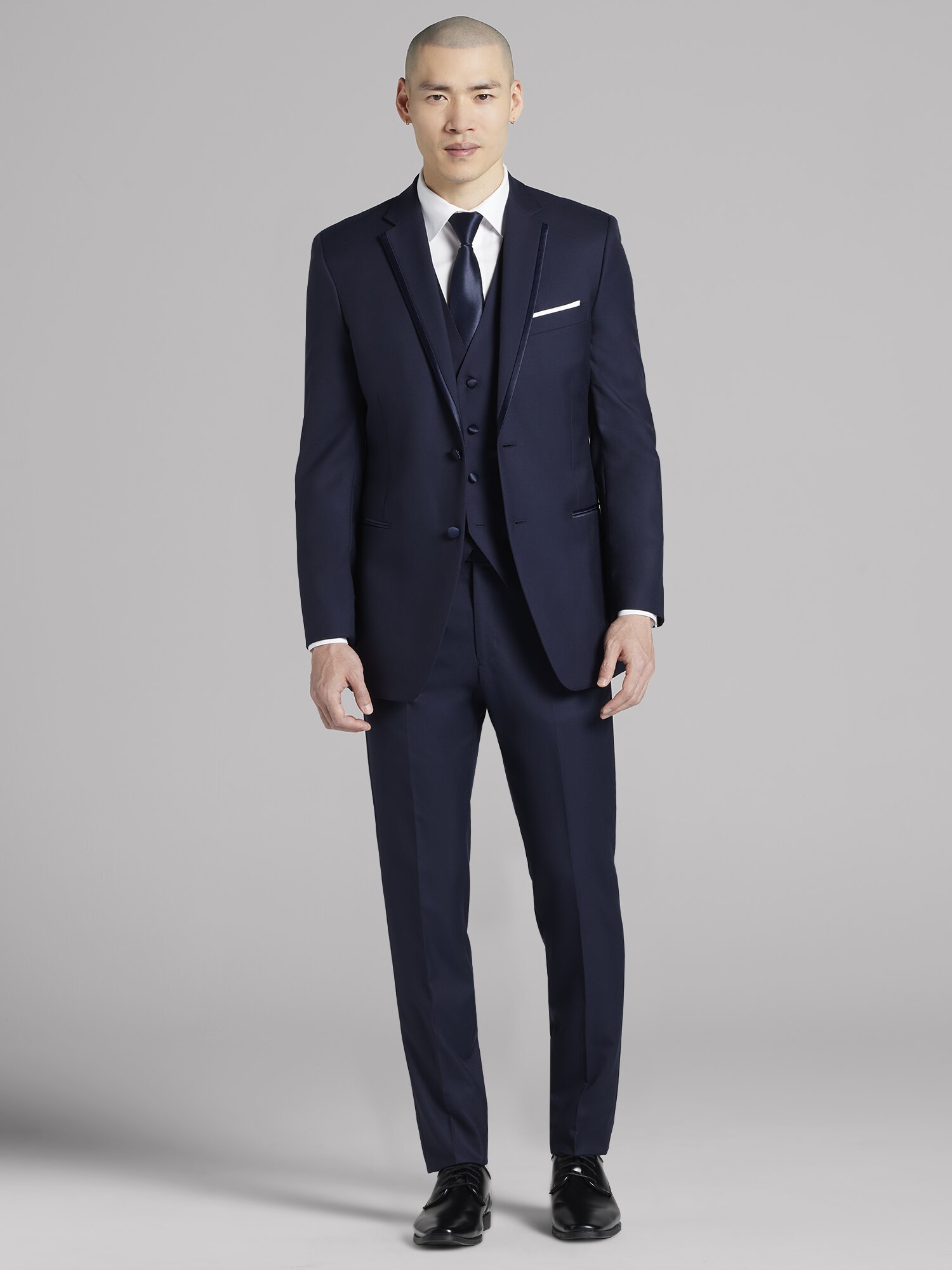 Joseph Abboud Navy Satin Edged Notch Lapel Tux