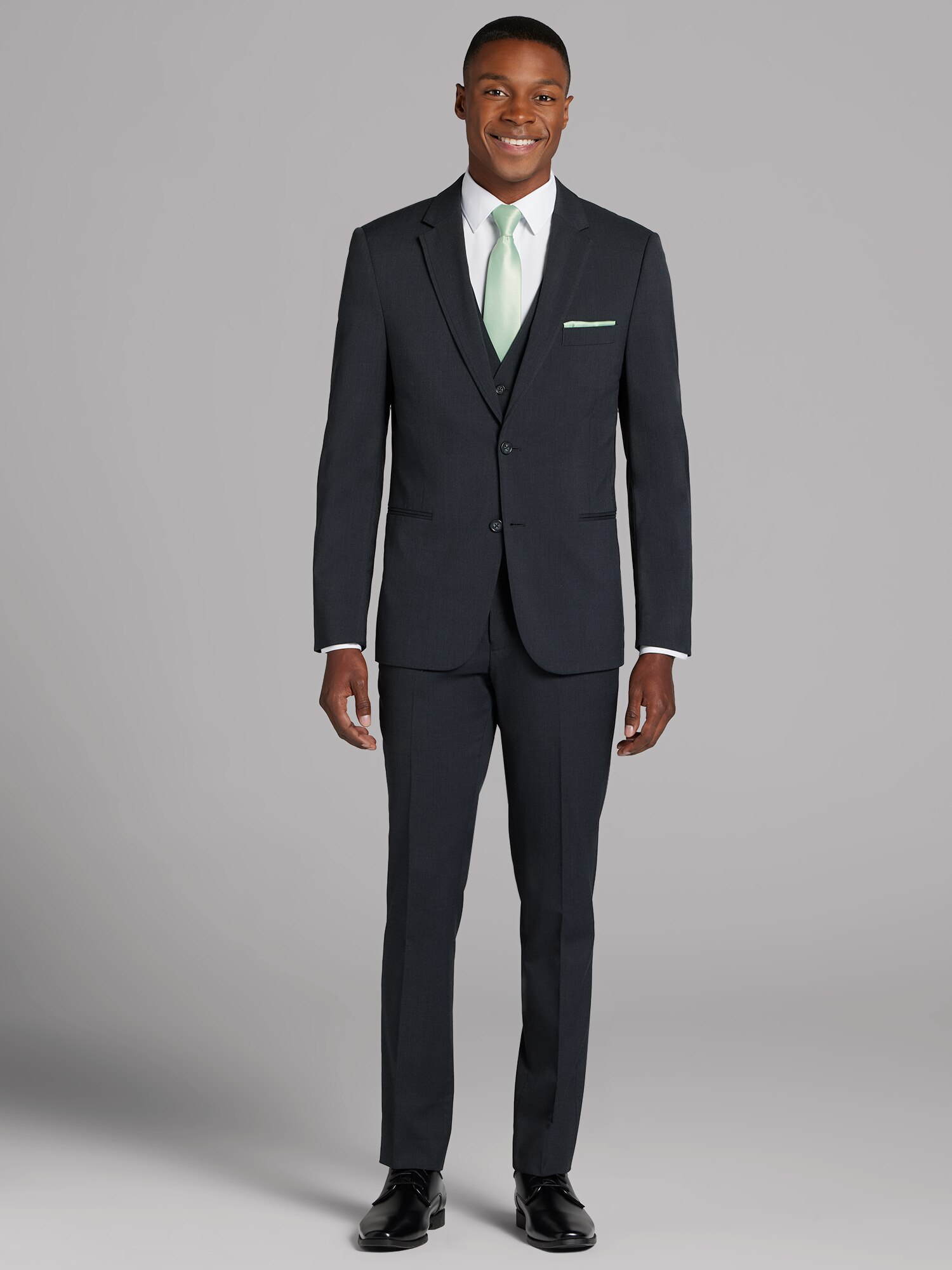 Calvin Klein Charcoal Gray Performance Wool Suit