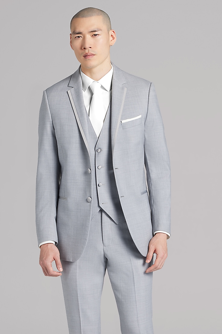 Joseph Abboud Light Gray Satin Edged Notch Lapel Tux