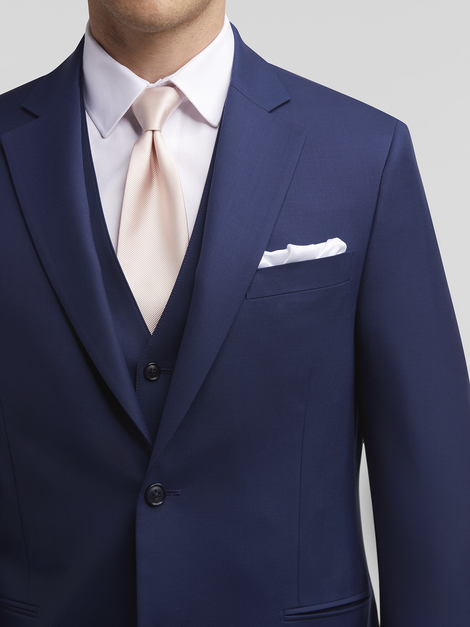 Occasions, Blue Tailored Fit Wedding Suit