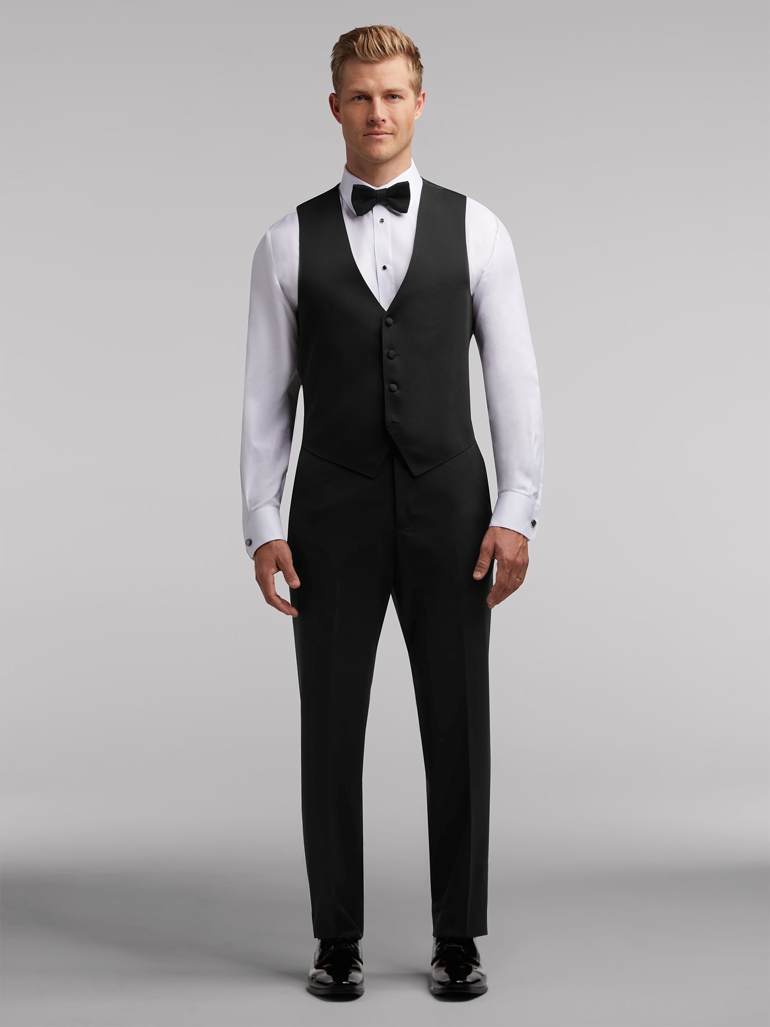 Black Peak Lapel Tux, Black by Vera Wang